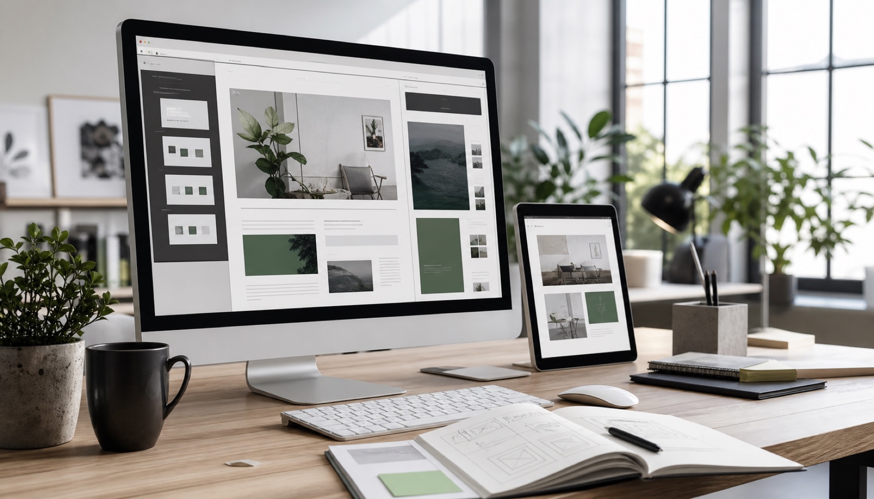 Moderner Arbeitsplatz für individuelle WordPress-Websites und Content Management